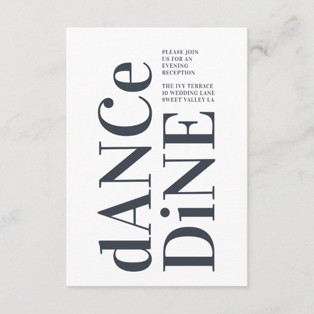 Cartão De Informações Casamento Simples Grande Monograma Moderno (Frente)