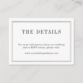 Cartão De Informações Casamento Simples Moderno Monograma Branco E Preto