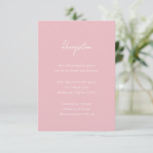 Cartão De Informações Casamento Simples Rosa Moderno