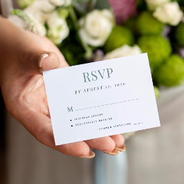 Cartão De Informações Casamento simples rsvp elegante
