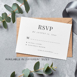 Cartão De Informações Casamento simples rsvp elegante