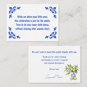 Cartão De Informações Casamento Só Para Adultos💙🍋 Azul & Limone