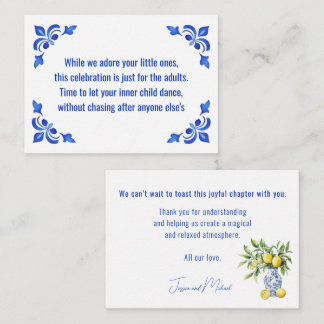 Cartão De Informações Casamento Só Para Adultos💙🍋 Azul & Limone