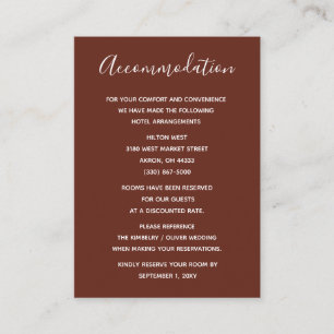 Cartão De Informações Casamento Terreno Vermelho Terracotta