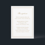 Cartão De Informações Casamento tradicional de Eternos Dourados<br><div class="desc">Cartão de cerimônia de casamento elegante com um design simples e clássico.</div>