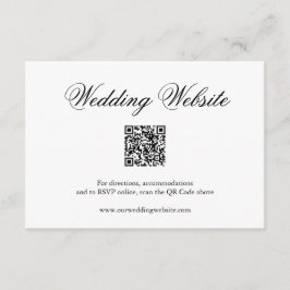 Cartão De Informações Casamento Tradicional em QR Code Formal Preto e Br