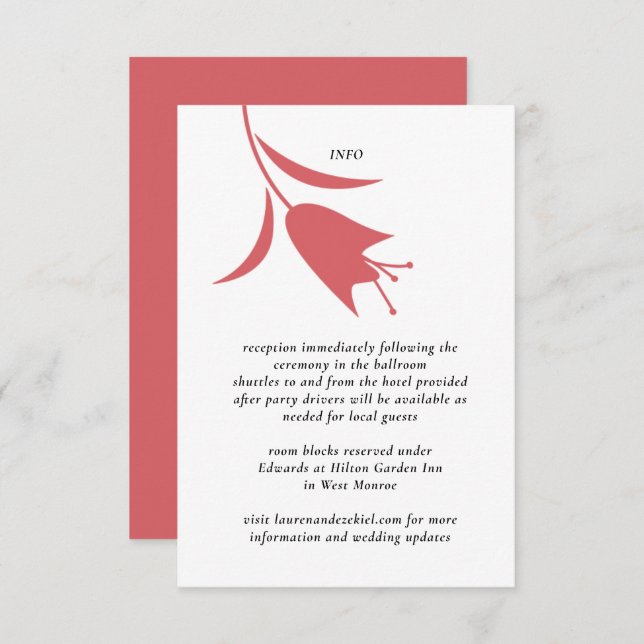 CARTÃO DE INFORMAÇÕES CASAMENTO TULIPA MOD (Frente/Verso)