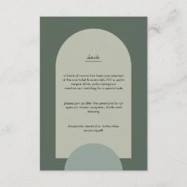 Cartão De Informações Casamento Verde do Arch Geométrico Modern Boho
