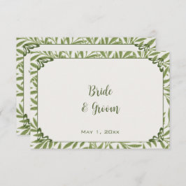 Cartão De Informações Casamento vintage, Padrão Vitoriano de Folhas Selv