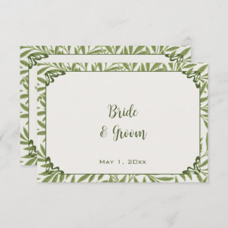 Cartão De Informações Casamento vintage, Padrão Vitoriano de Folhas Selv