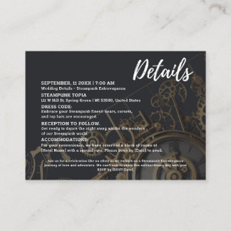 Cartão De Informações Casamento Vintage Steampunk Extravaganza