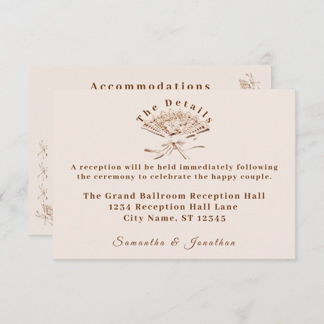 Cartão De Informações Casamento Vitoriano Tradicional (Frente/Verso)