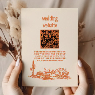 Cartão De Informações Casamento Western Rancho Country Sudoeste QR CODE