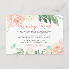 Cartão De Informações Casamento Wishing Bem Blush Peach Chic Floral