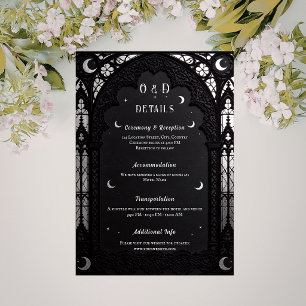 Cartão De Informações Catedral Celeste de Renda Casamento Dark Academia