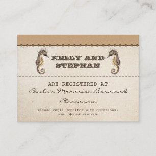 Cartão De Informações cavalos marinhos do vintage que wedding bilhetes