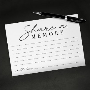 Cartão De Informações Celebração de Vida com Funeral Elegante Compartilh