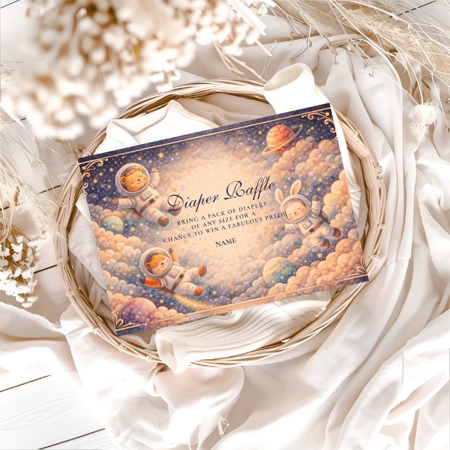 Cartão De Informações Celestial Astronaut Neutral Space Diapper Raffle  (Criador carregado)