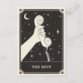 Cartão De Informações Celestial Boho Tarot Telefone de RSVP de Casamento