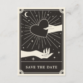 Cartão De Informações Celestial Boho Tarot Weding the Date Card