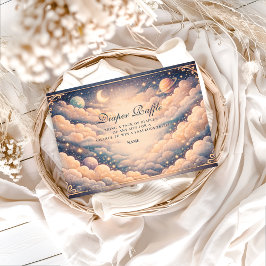 Cartão De Informações Celestial Clouds Stars Baby Shower Diapper Raffle
