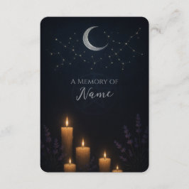 Cartão De Informações Celestial Indigo Pagan Witan Memorial Funeral