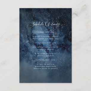 Cartão De Informações Celestial Night Sky   Calendário de eventos prate