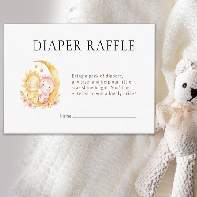 Cartão De Informações Celestial Sun Moon Baby Shower Diaper Raffle (Criador carregado)