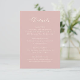 Cartão De Informações Celine Pink Elegant Wedding