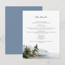 Cartão De Informações Cena de Casamento com Paisagem de Pinheiros da Cos