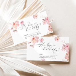 Cartão De Informações Cereja floresce o tamanho da barriga de mamãe