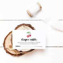 Cartão De Informações Cerejas Retro Whimsic | Fralda Raffle