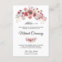 Cerimônia Islâmica de Mehndi Floral Rosa Acastanha