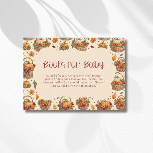 Cartão De Informações Cesta de Abóbora Pequena Burgundy Livros Para Bebê