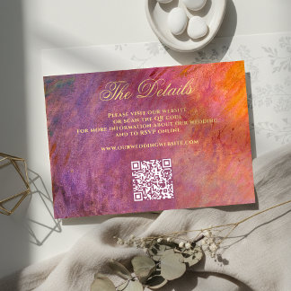 Cartão De Informações Céu do Pôr do Sol Roxo Dourado Site de Casamento A