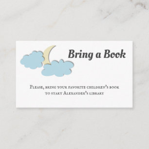 Cartão De Informações Céu Moderno com Raffle Fralda Neutro Branco Lua