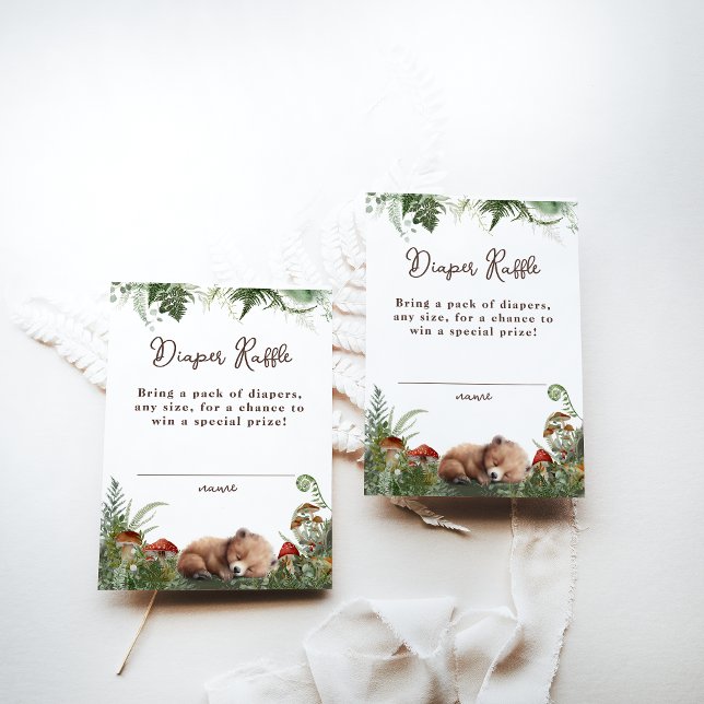 Cartão De Informações Chá da Adventure Woodland Mushroom Fern Baby Boy (Criador carregado)