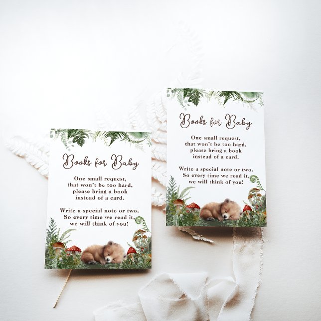 Cartão De Informações Chá da Adventure Woodland Mushroom Fern Baby Boy (Criador carregado)