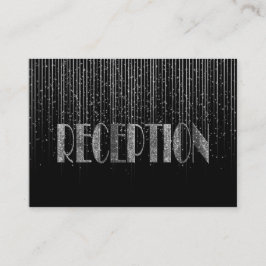 Cartão De Informações Chá das Estrelas de Prata e Design de Casamento Ne