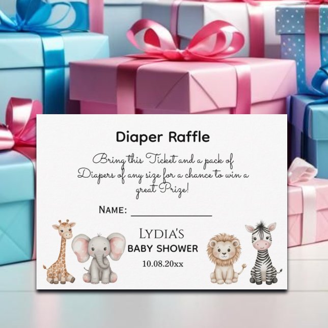 Cartão De Informações Chá de Bebê Animais da Selva Boho (Criador carregado)