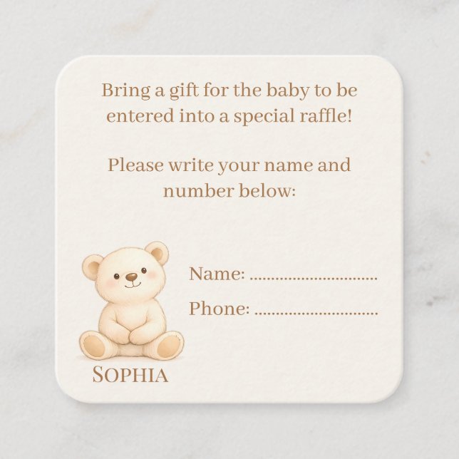 Cartão De Informações Chá de Bebê Boho  (Frente)