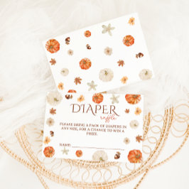 Cartão De Informações Chá de Bebê Boho Abóbora Neutro Cute