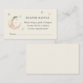 Cartão De Informações Chá de Bebê Boho Lua Diper raffle