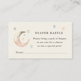 Cartão De Informações Chá de Bebê Boho Lua Diper raffle
