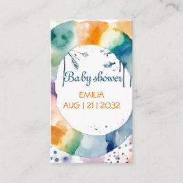 Cartão De Informações Chá de Bebê BOHO Personalizado Fofo