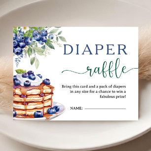 Cartão De Informações Chá de Bebê Brunch Baby Blueberry Rifas de Fraldas