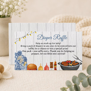 Cartão De Informações Chá de Bebê Churrasco Sorteio de Fraldas