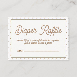 Cartão De Informações Chá de Bebê com Diaper Raffle de Bolinhas