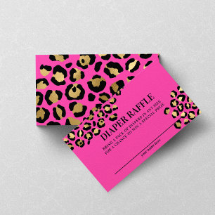 Cartão De Informações Chá de Bebê com Estampa de Leopardo Rosa - Rifas d