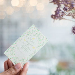 Cartão De Informações Chá de Bebê com Sorteio de Fraldas Festa no Jardim